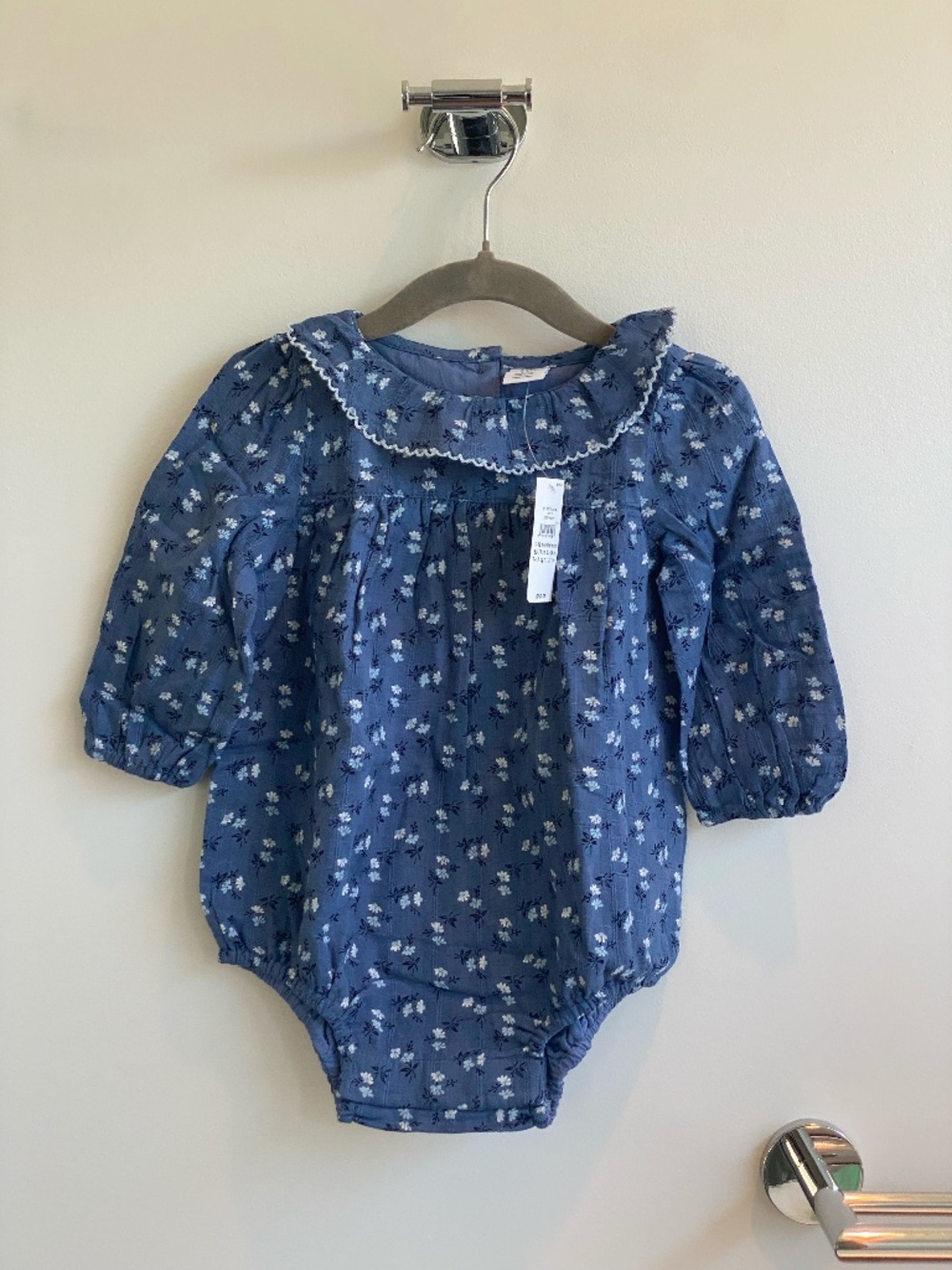 Baby Ruffle Collar Floral Bubble Bodysuit